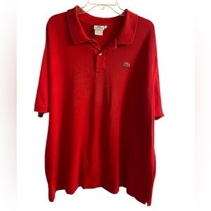 Lacoste men polo top red cotton 3X